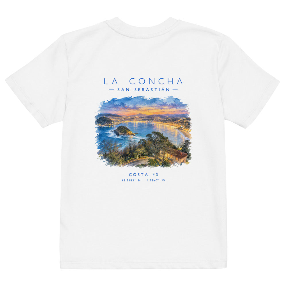 Camiseta de niño La Concha niño de Costa 43, espalda con el grabado