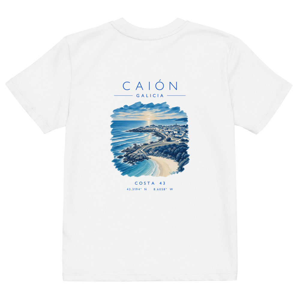 Camiseta de niño Caión de Costa 43, espalda con el grabado