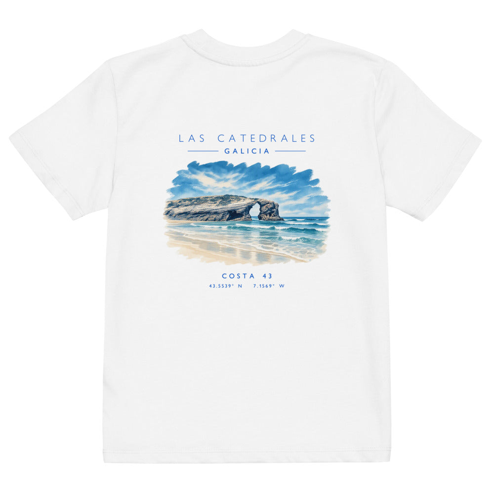 Camiseta de niño Las Catedrales niño de Costa 43, espalda con el grabado