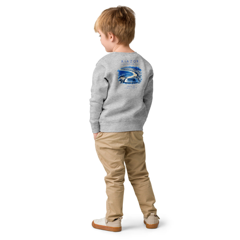 Sudadera Riazor niño gris de Costa 43, niño de espaldas