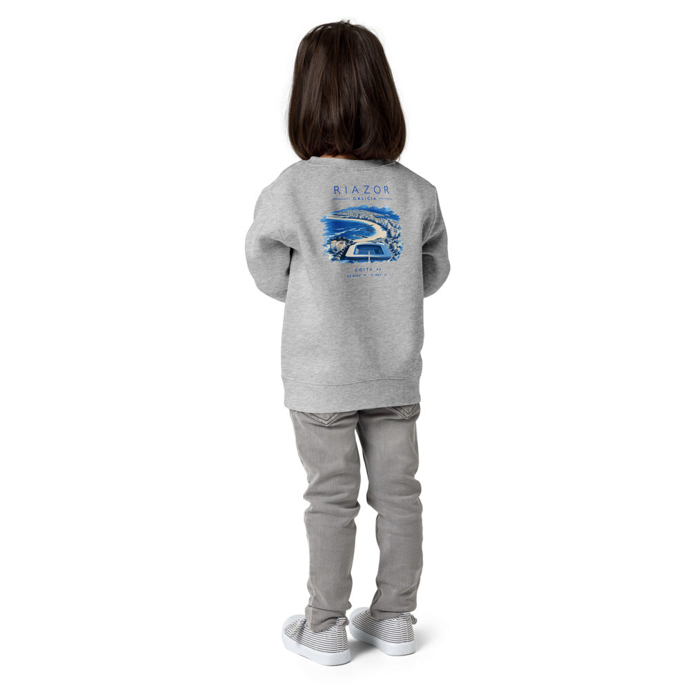 Sudadera Riazor niño gris de Costa 43, niña de espaldas
