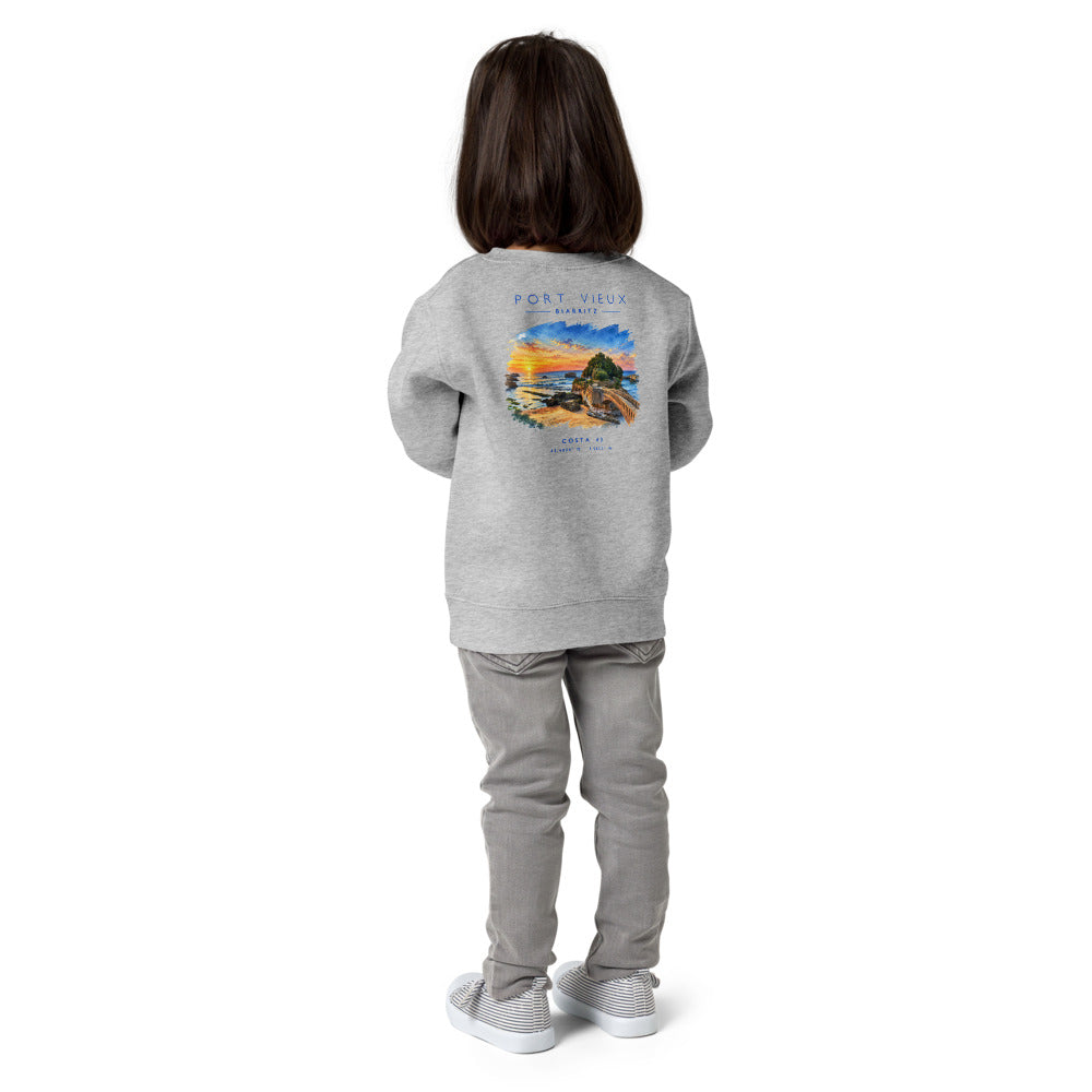 Sudadera Port Vieux niño gris de Costa 43, niña de espaldas