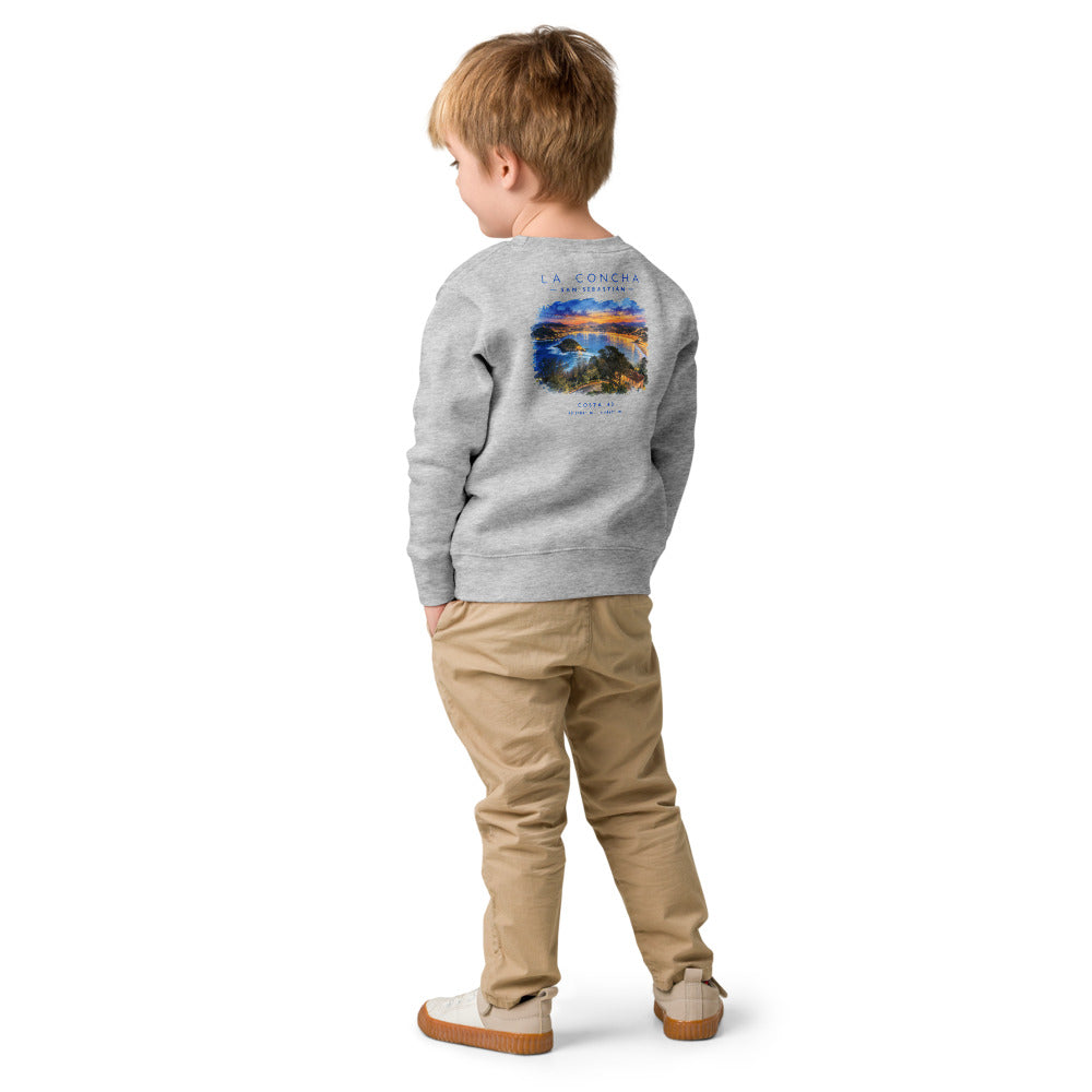 Sudadera La Concha niño gris de Costa 43, niño de espaldas