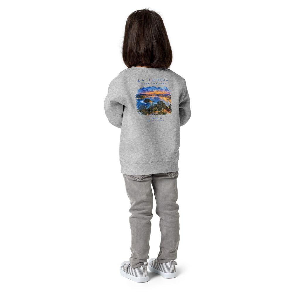 Sudadera La Concha niño gris de Costa 43, niña de espaldas