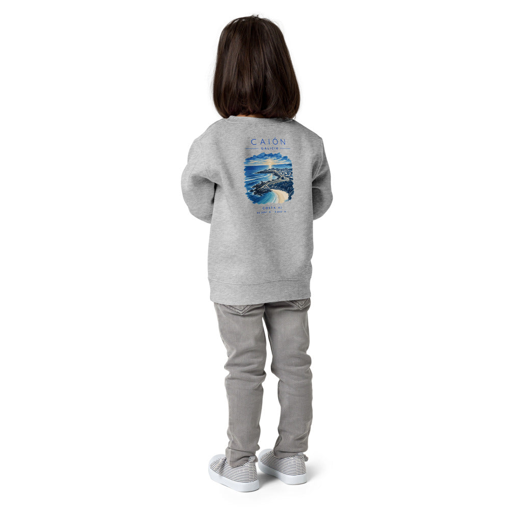 Sudadera Caión niño gris de Costa 43, niña de espaldas