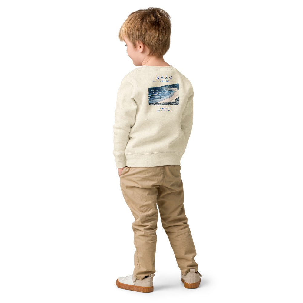 Sudadera Razo niño crudo de Costa 43, niño de espaldas