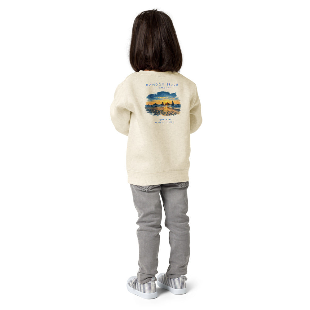 Sudadera Bandon Beach niño crudo de Costa 43, niña de espaldas