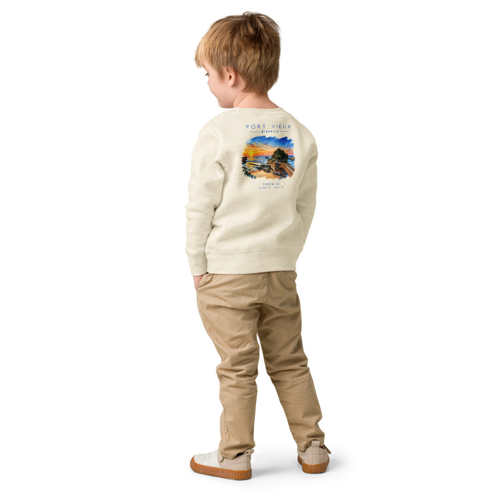 Sudadera Port Vieux niño crudo de Costa 43, niño de espaldas