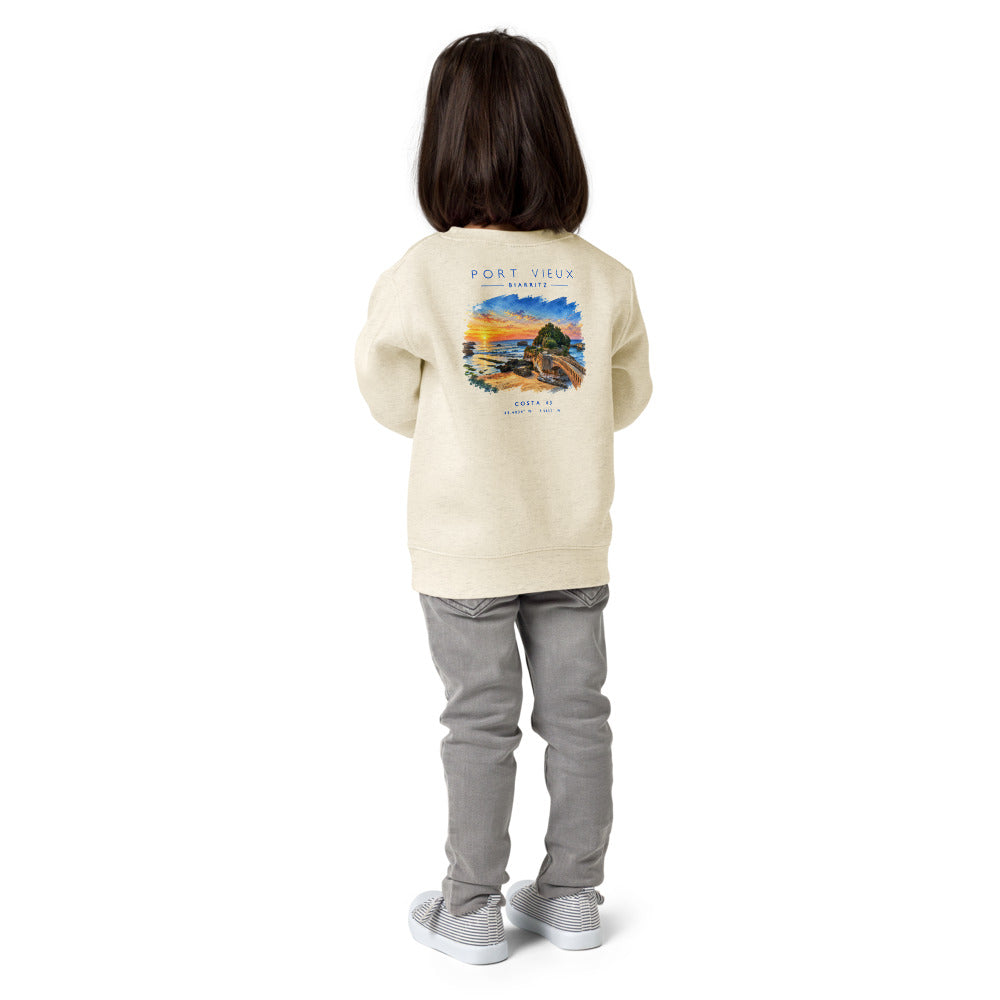 Sudadera Port Vieux niño crudo de Costa 43, niña de espaldas