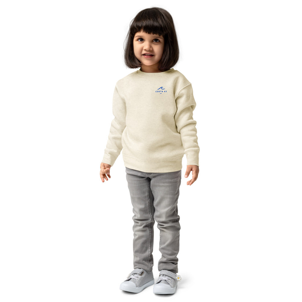 Sudadera Razo niño crudo de Costa 43, niña de frente