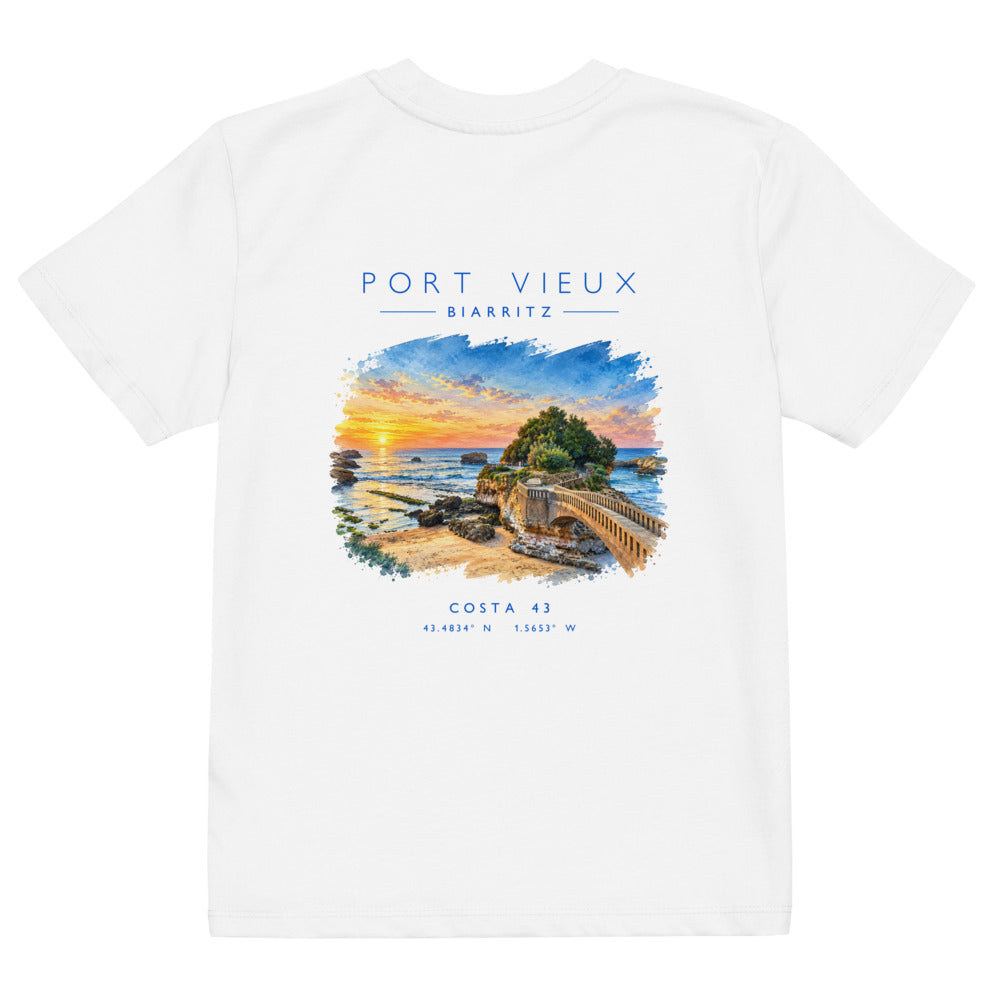 Camiseta de niño Port Vieux niño de Costa 43, espalda con el grabado