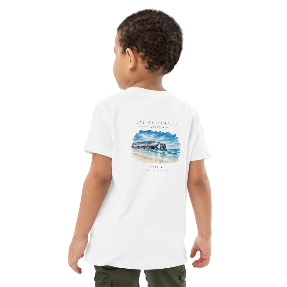 Camiseta de niño Las Catedrales niño de Costa 43, niño de espaldas