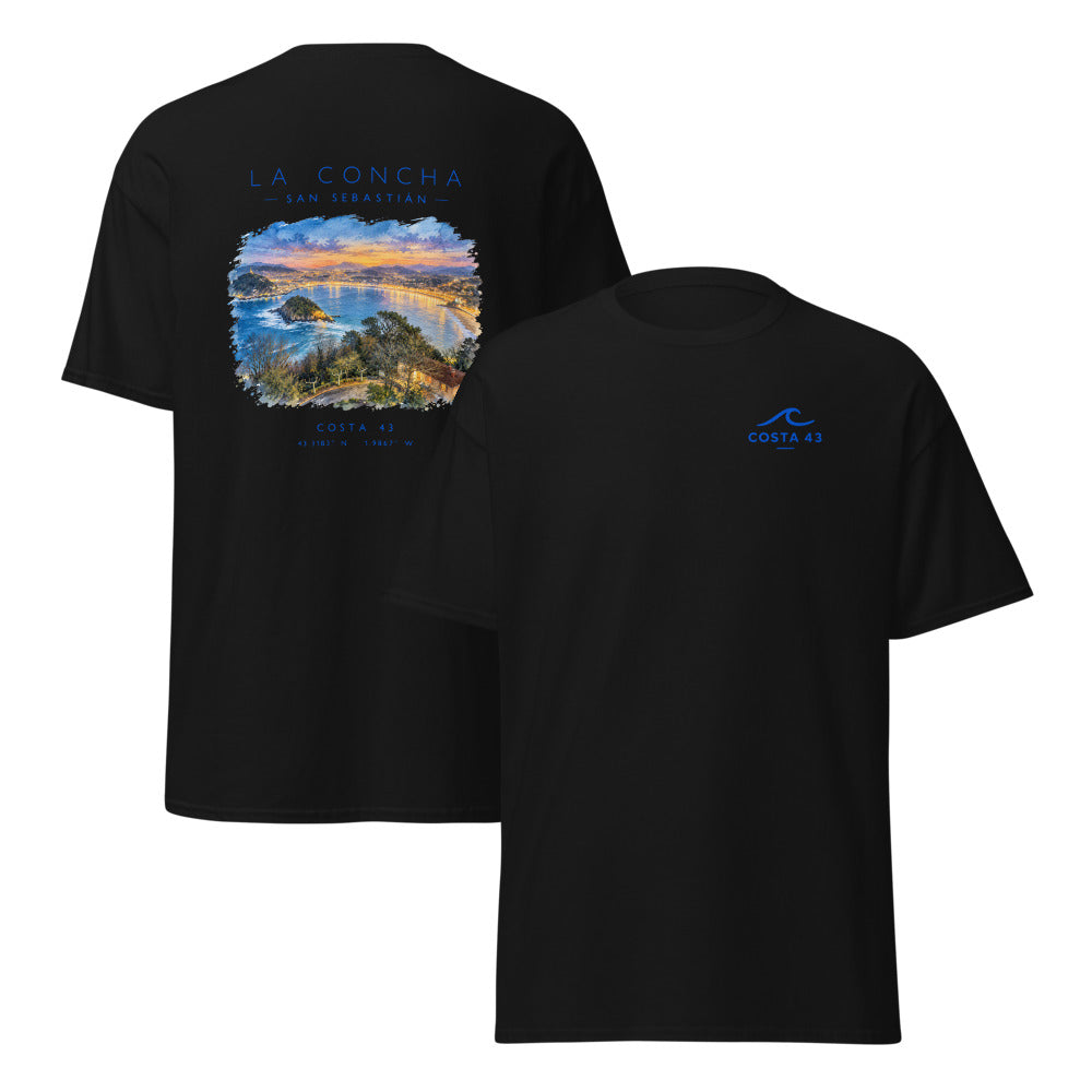 Camiseta La Concha negra de Costa 43, delante y detrás