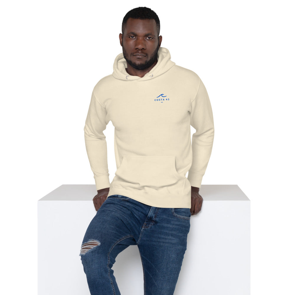 Sudadera con capucha Riazor hueso de Costa 43, puesta