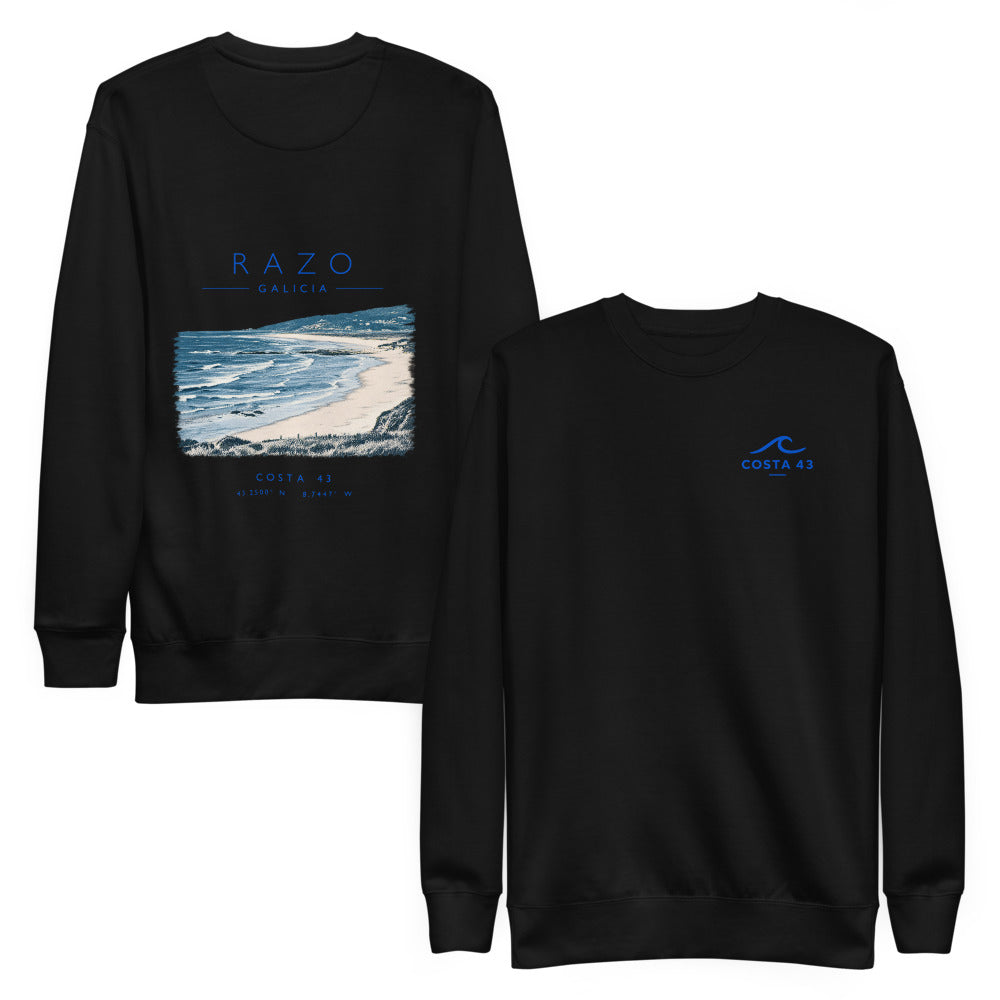 Sudadera Razo negra de Costa 43, delante y detrás