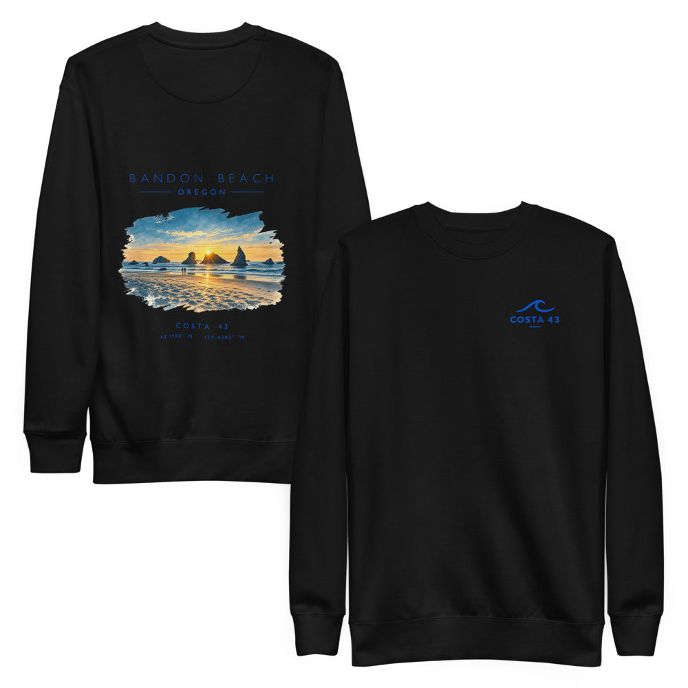 Sudadera Bandon Beach negra de Costa 43, delante y detrás
