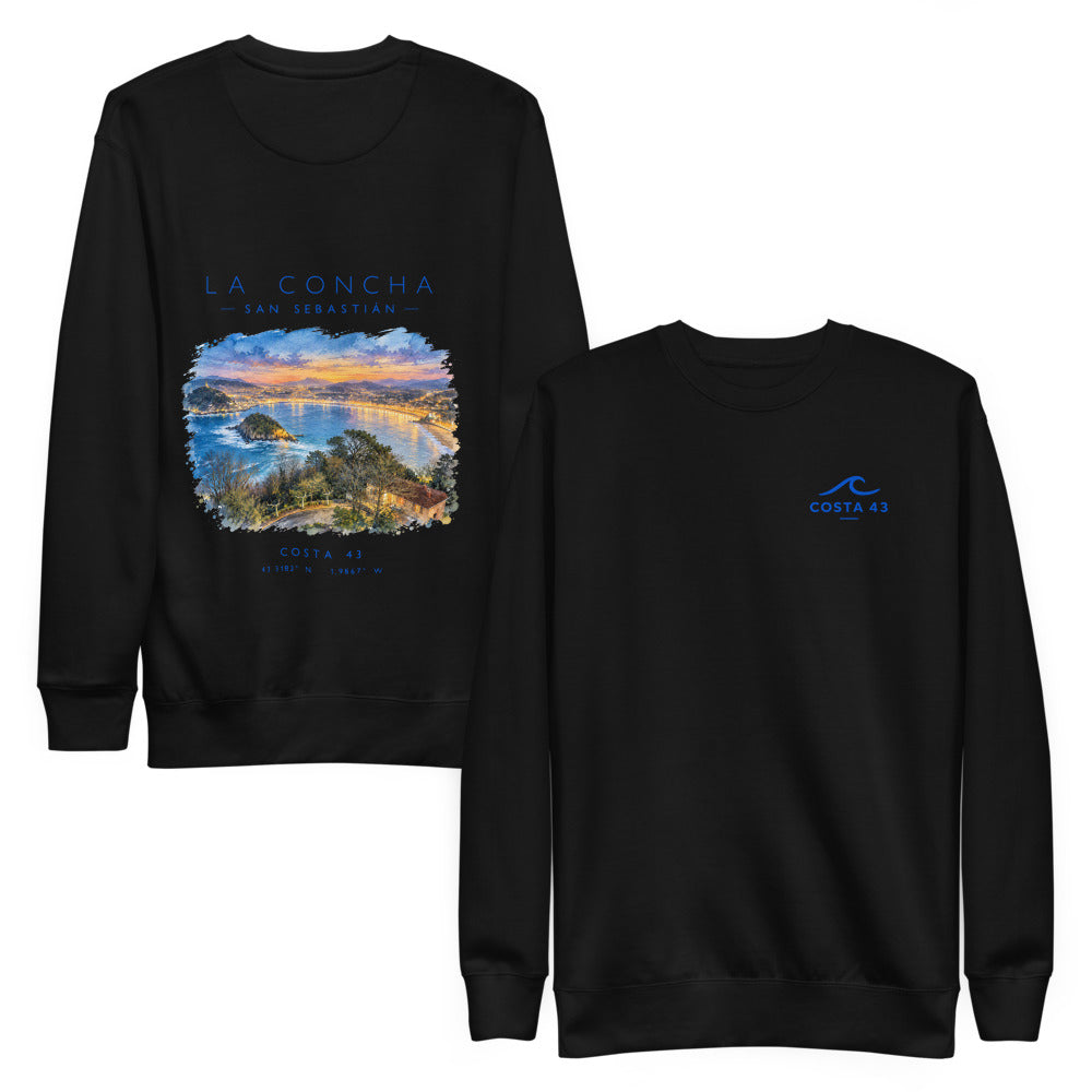Sudadera La Concha negra de Costa 43, delante y detrás