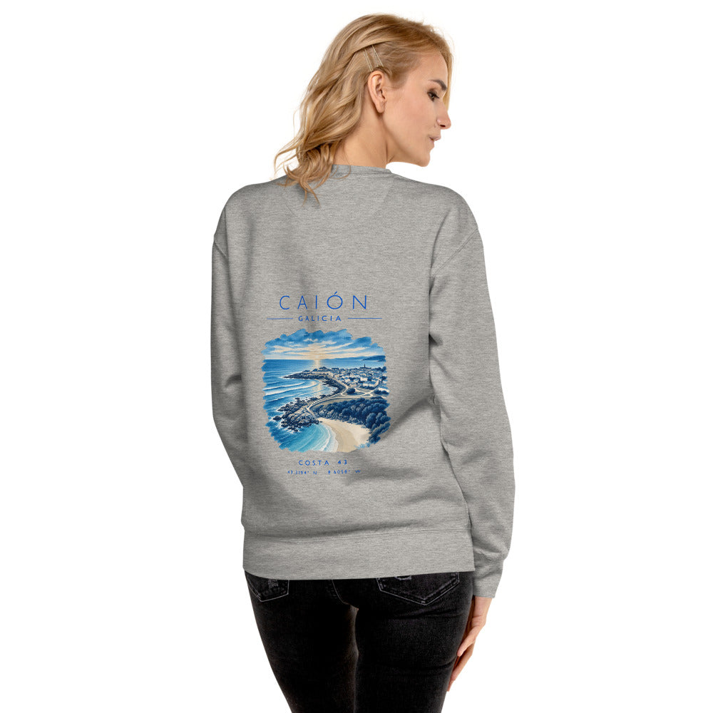 Sudadera Caión gris de Costa 43, puesta, de espaldas