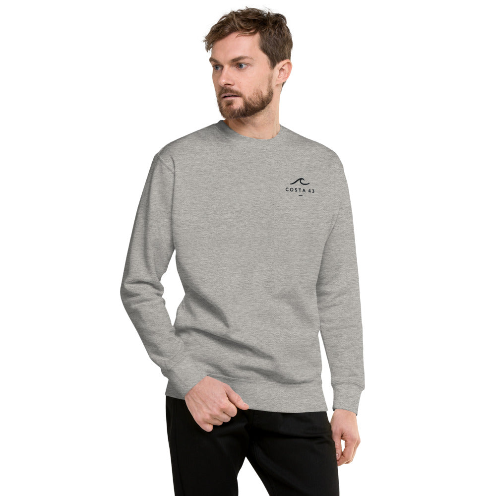 Sudadera Caión gris de Costa 43, modelo de frente